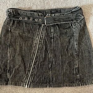 Black Belted Mini Skirt